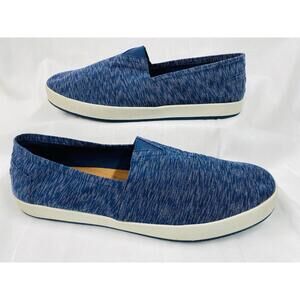 Toms Size 11.5 AVALON Navy Textured Textile Fashion Sneakers New Mens Shoes